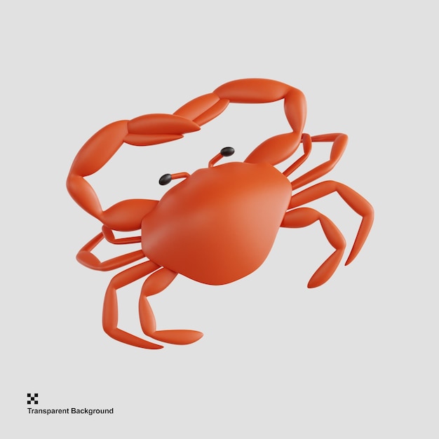 3D illustration of a delicious crab seafood delicacy