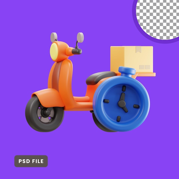 3d illustration of delivery time