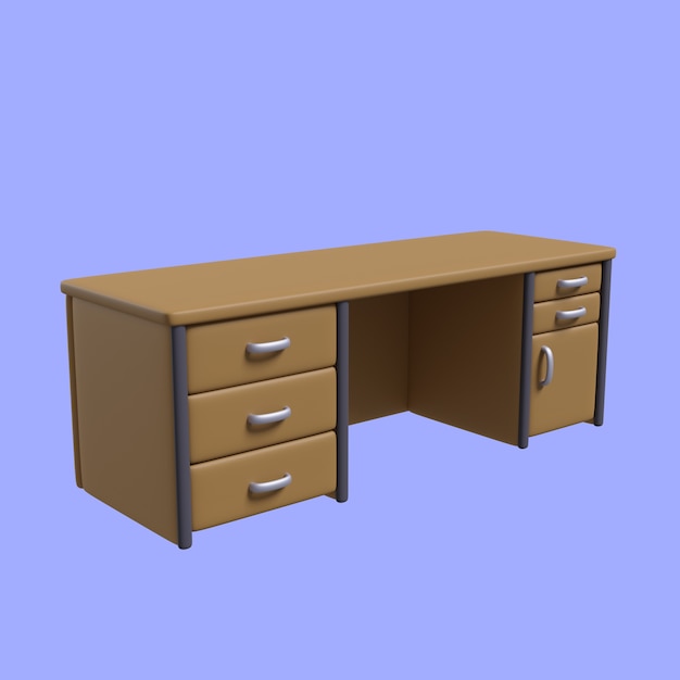 PSD 3d illustration of desk