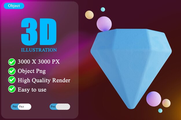 PSD 3d 일러스트 다이아몬드