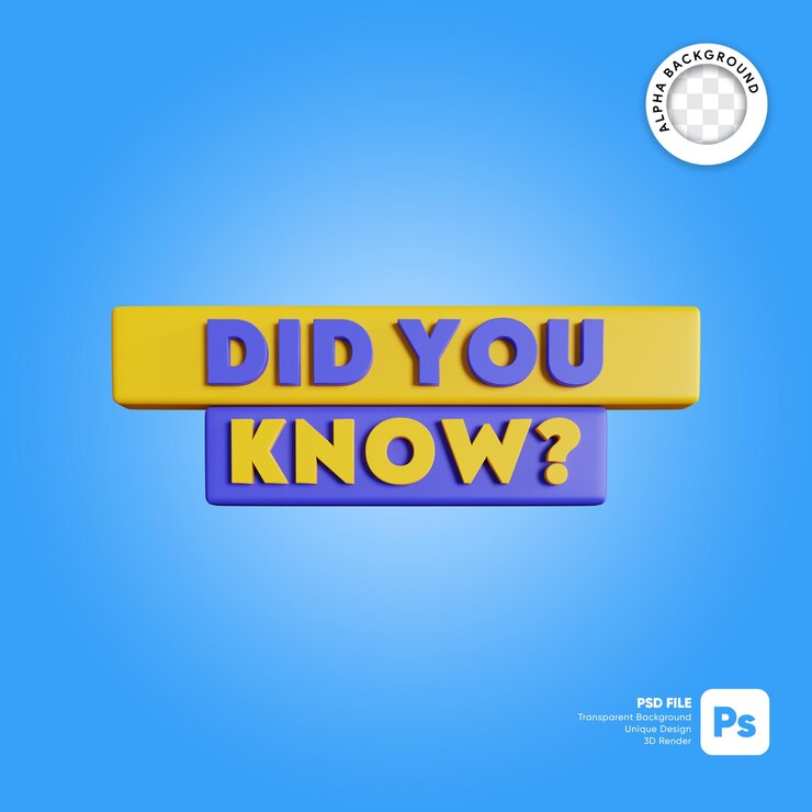 3d illustration did you know label design 3d render