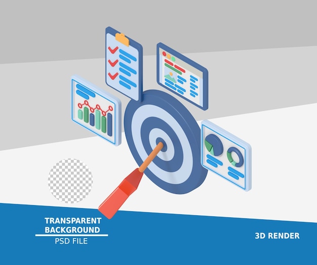 Illustrazione 3d del marketing digitale