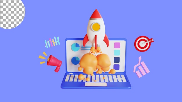 3D иллюстрация для цифрового маркетинга