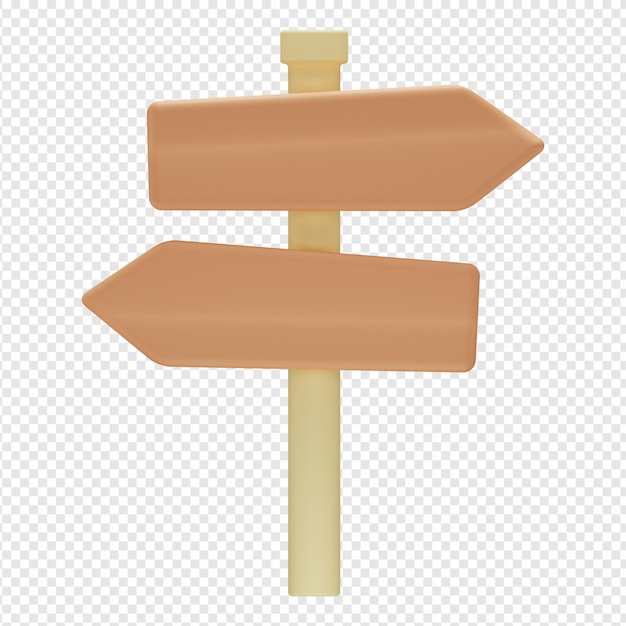 3d illustration of directional signs icon psd