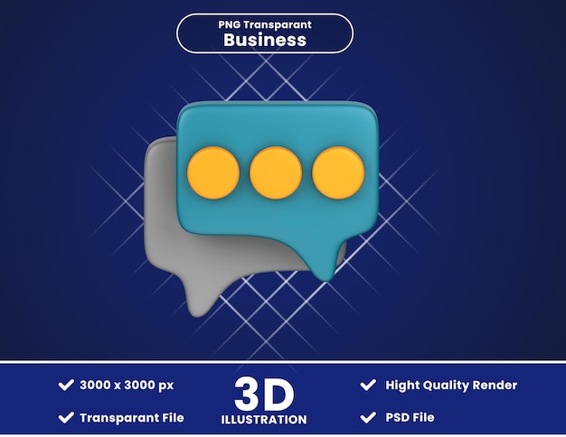 PSD 3d illustration of discussion