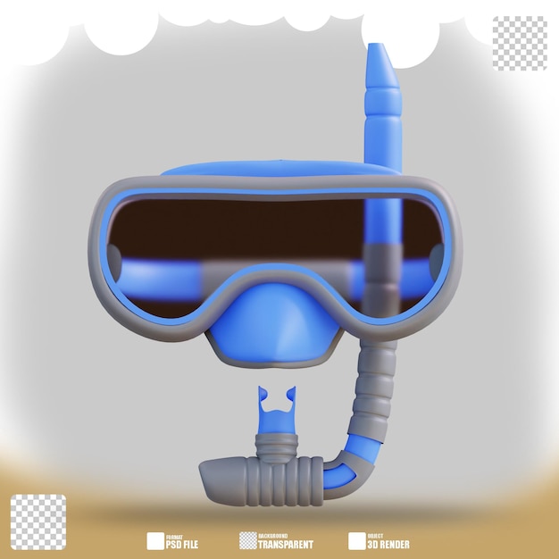3d illustration of diving goggles 3