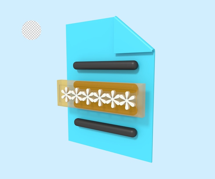 PSD 3d illustration of document lock with password