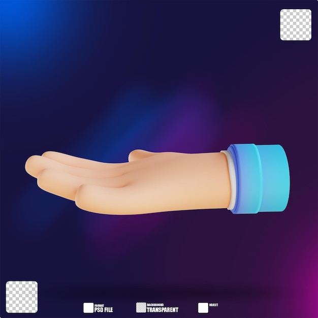 PSD 3d illustration donation hand gestures