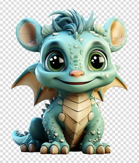 PSD illustrazione 3d del personaggio del drago