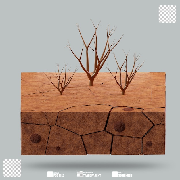 3d illustration drought 2