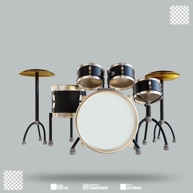 PSD 3d illustration drum set