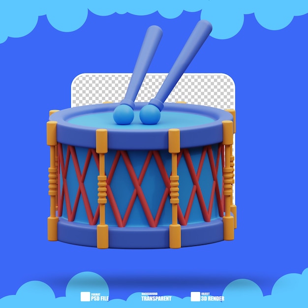 PSD 3d illustration of drums 4