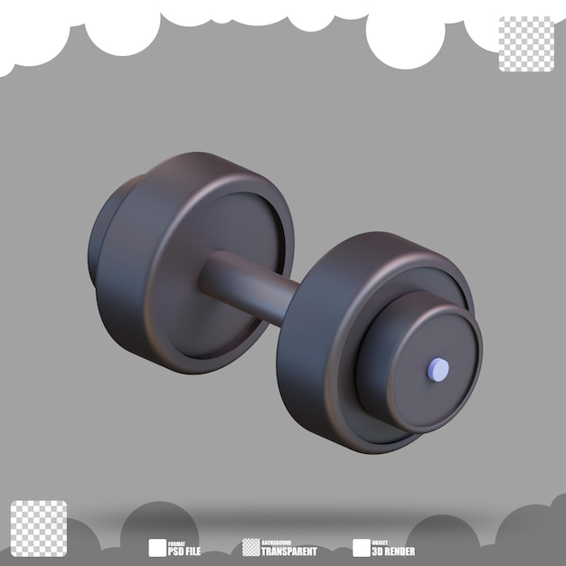 3d illustration dumbell fitnes 3