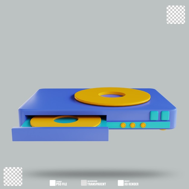 PSD illustrazione 3d lettore dvd 2