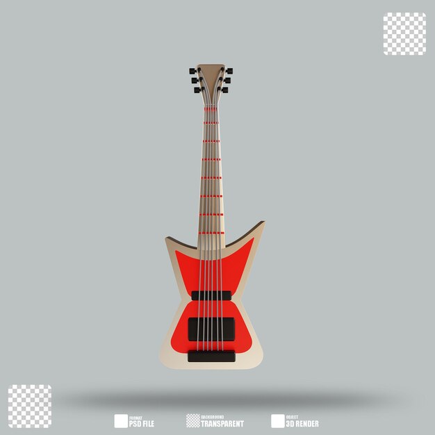 Illustrazione 3d chitarra elettrica