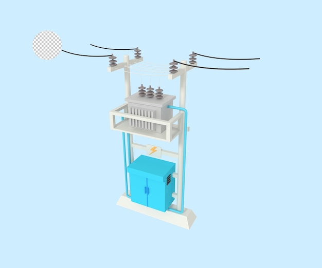 PSD 3d illustration of electrical substations