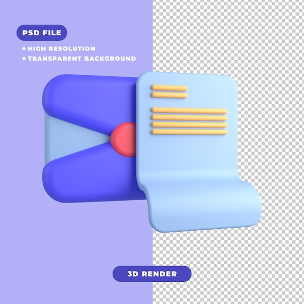 3d illustration of email icon