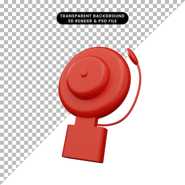 PSD 3d illustration of emergency alarm