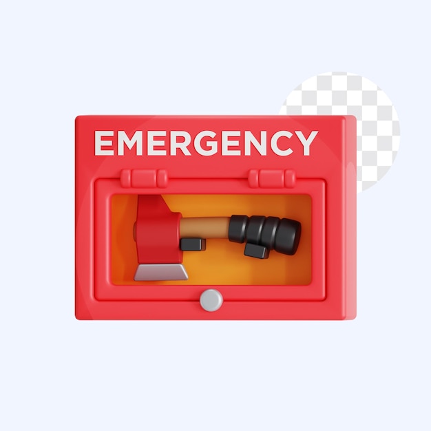 3d illustration of emergency break glass