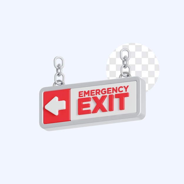 3d illustration of emergency exit door