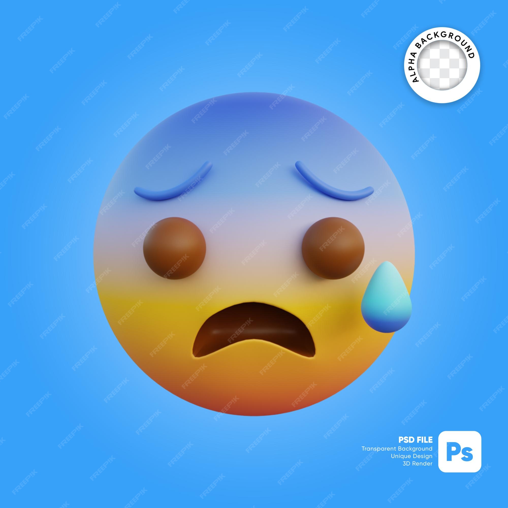 Fearful Face Emoji 3D, Incl. emoji & face - Envato Elements