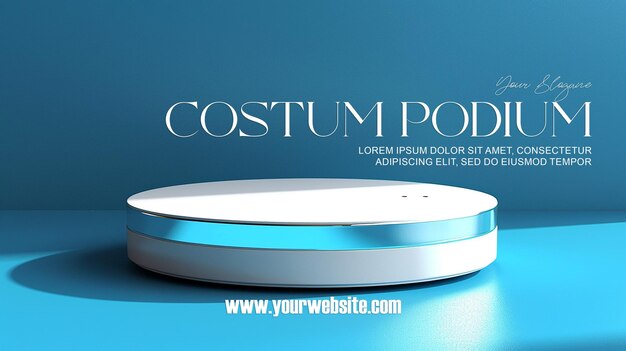 PSD 3d illustration empty podium with abstact background very realistic front view mock up