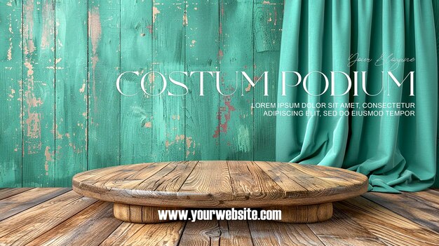 PSD 3d illustration empty podium with abstact background very realistic front view mock up