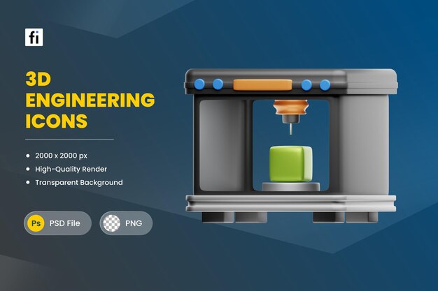 PSD ingegneria dell'illustrazione 3d