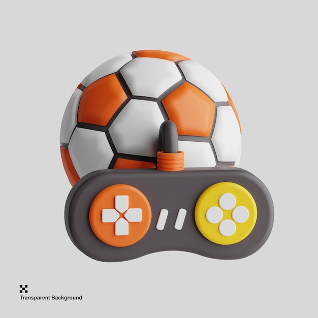 PSD 3d illustration of esport football icon