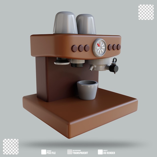 PSD illustrazione 3d macchina per caffè espresso 2