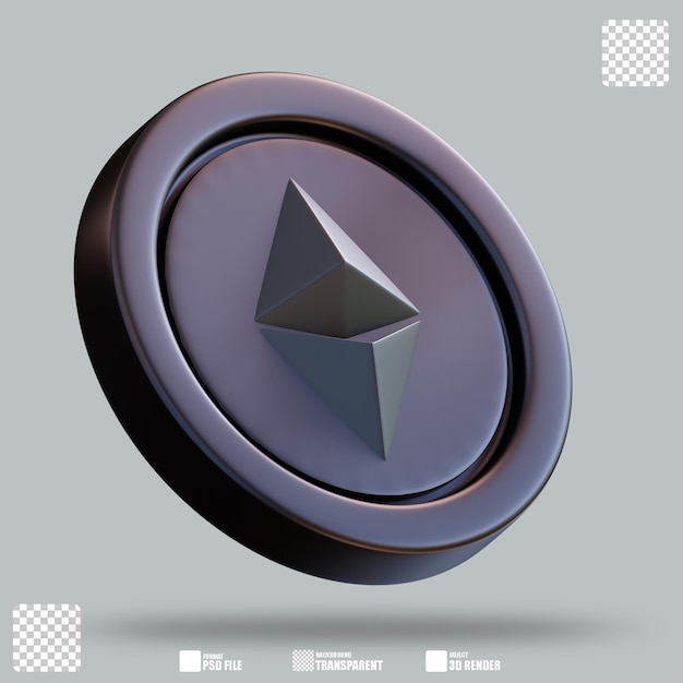 PSD 3d illustration ethereum 3