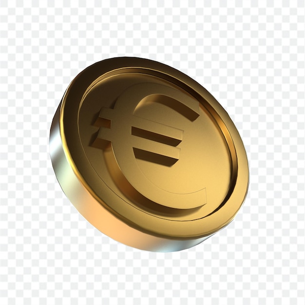 3d illustration euro coin icon money 3d render