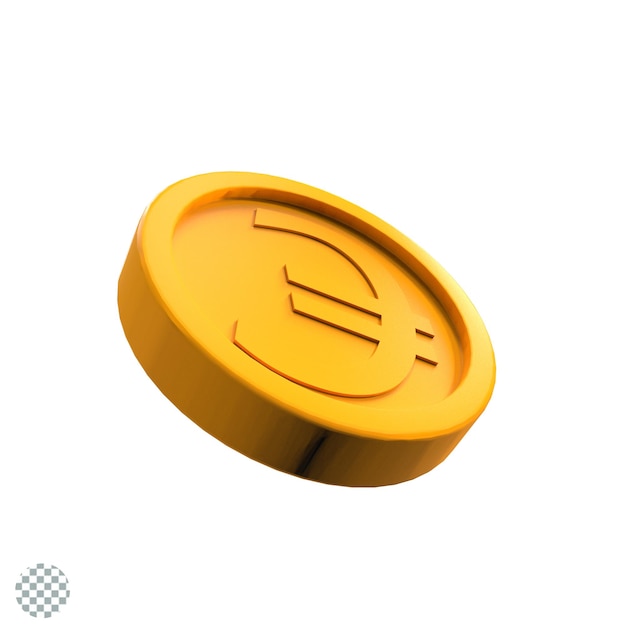 3d illustration euro coin icon money 3d render