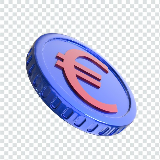 PSD 3d illustration euro coin icon money isolated 3d render