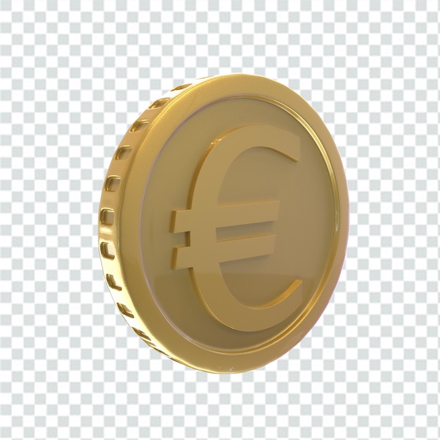 PSD 3d illustration euro coin icon money isolated 3d render