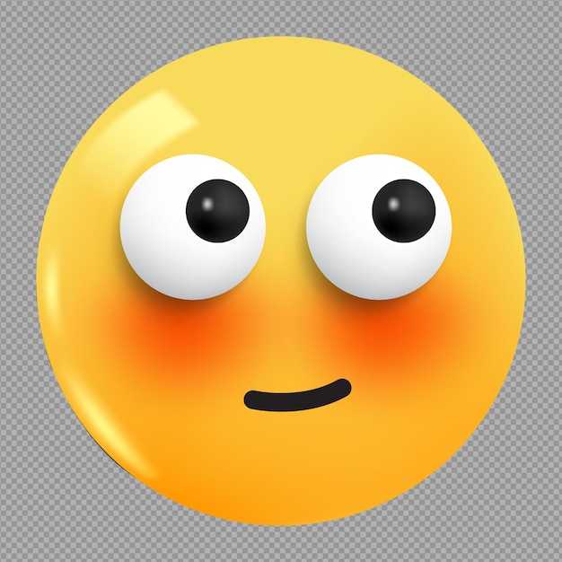 3d illustration of face with rolling eyes emoji in transparent background