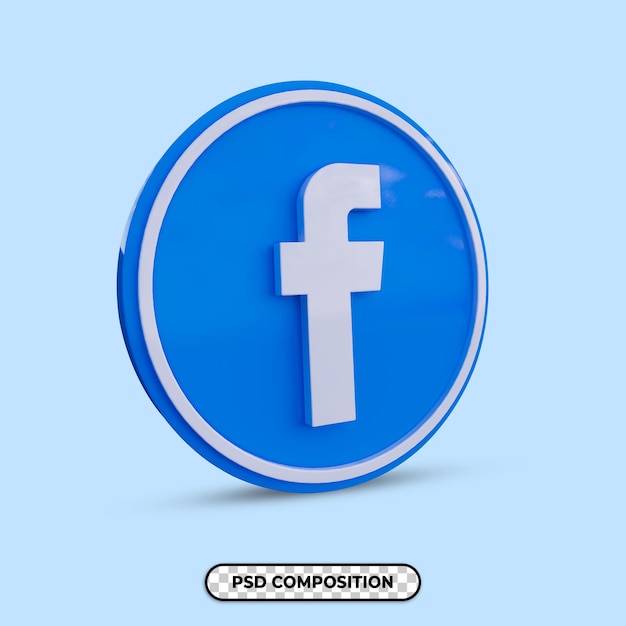 3d illustration facebook logo isolated