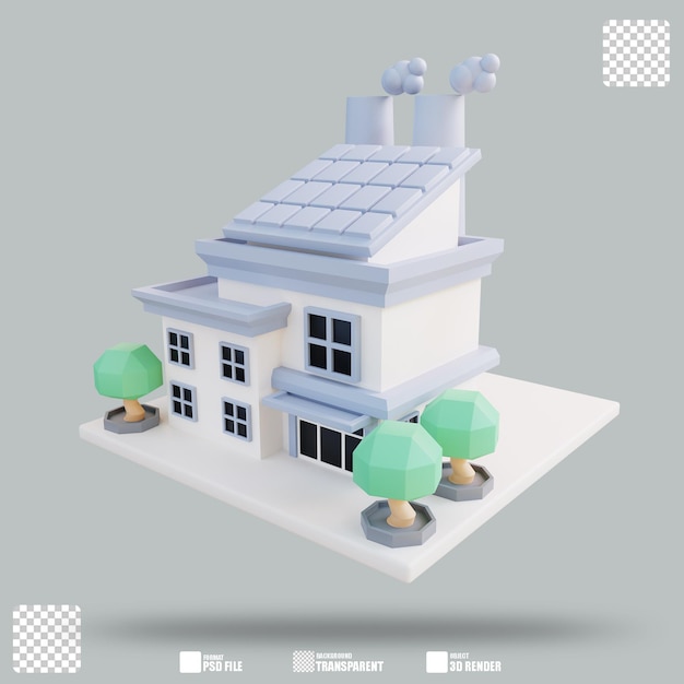 PSD 3d illustration factory 3