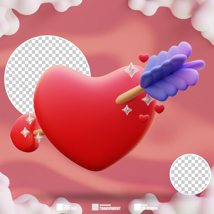 PSD 3d иллюстрация влюбленности 4