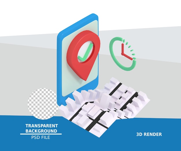 PSD 3d illustration of fast delivery