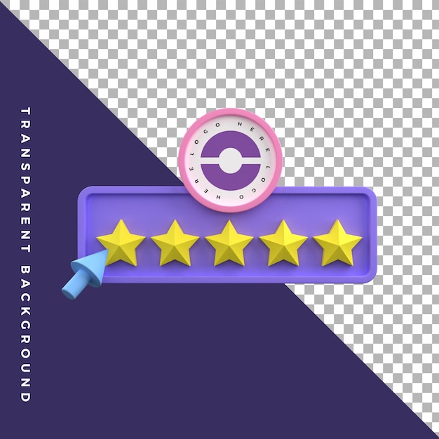 PSD 3d illustration feedback rating template isolated