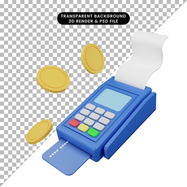 PSD 3d illustration of finance icon in 3d render