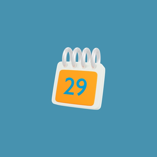 3d illustration of financial calendar icon