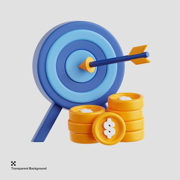 PSD 3d illustration of financial goals