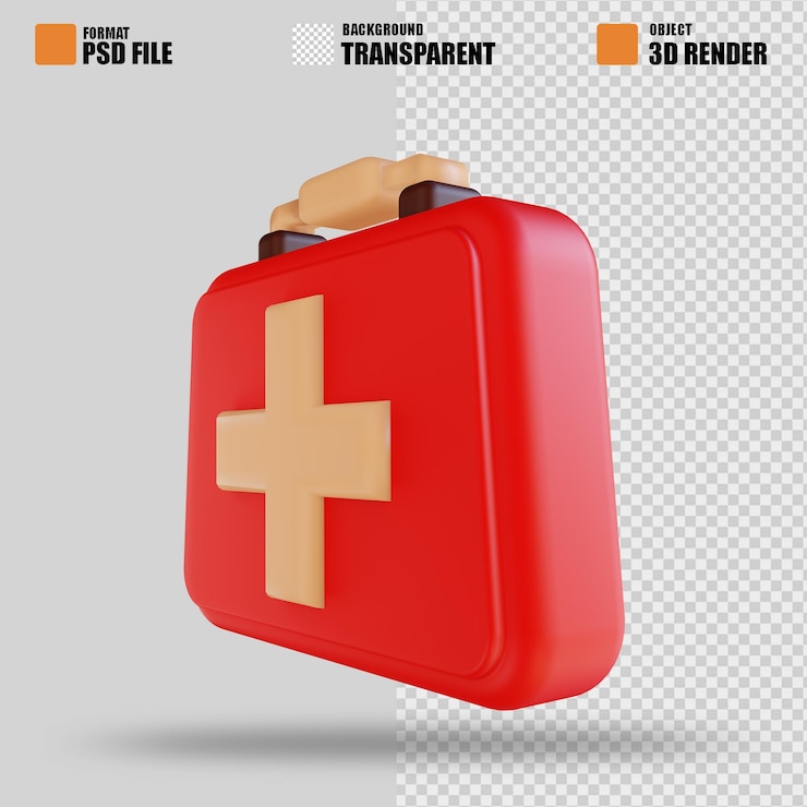 PSD 3d-иллюстрация аптечка подходит для кемпинга 2