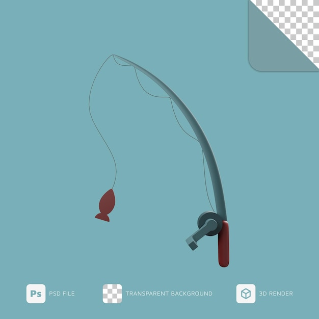 PSD 3d illustration fishing rod