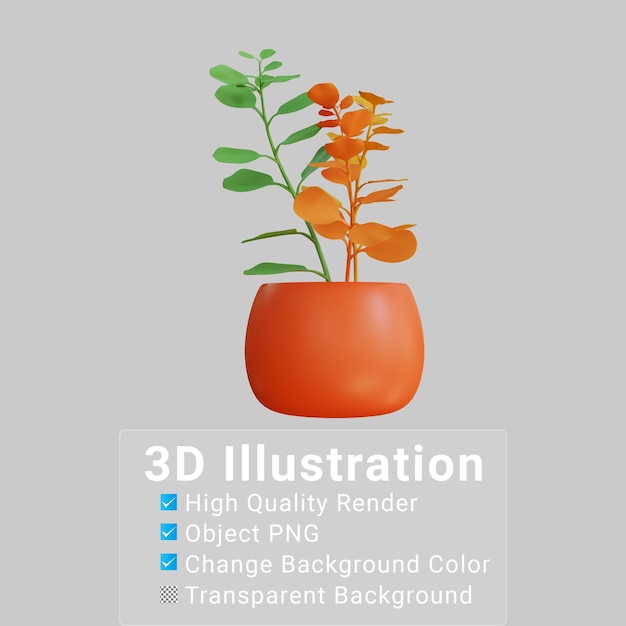 3d illustration flat flower