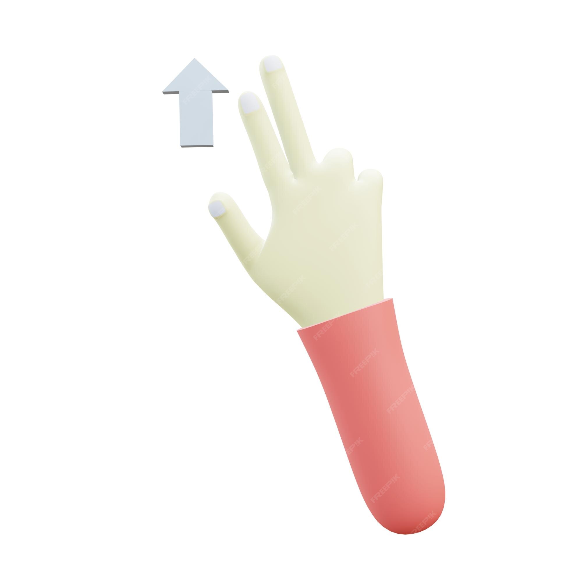 Premium PSD  3d illustration of flick up fingers gesture with