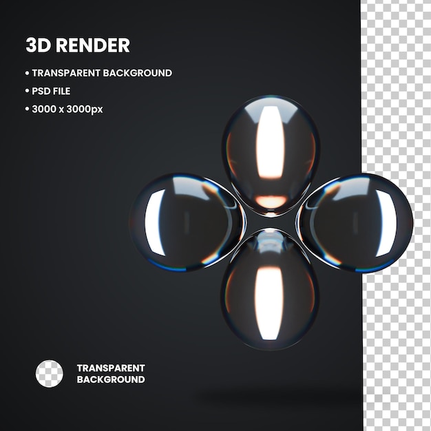 PSD 3d-иллюстрация абстрактная форма цвета