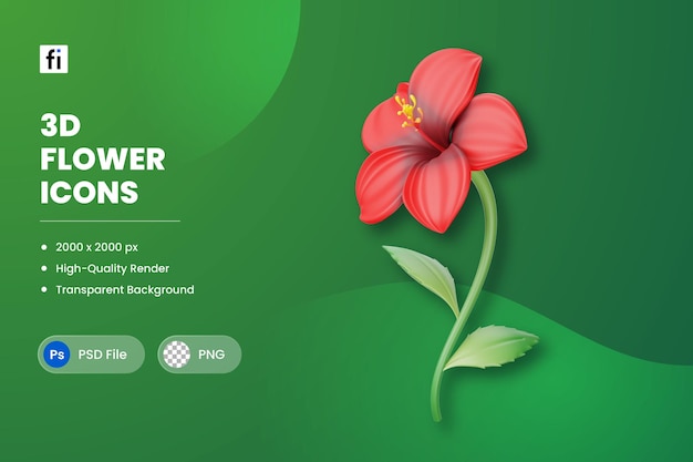 3d illustration flower hibiscus